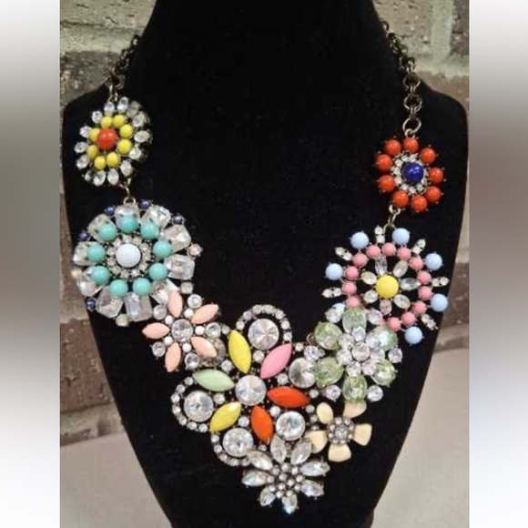 J. Crew Jewelry - J Crew Floral Multicolor Statement Necklace
